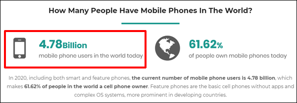 آمار جهانی دارندگان تلفن‌های همراه