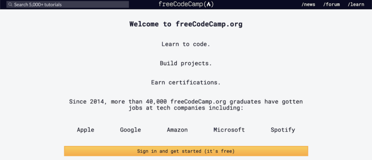 سایت آموزشی freecodecamp