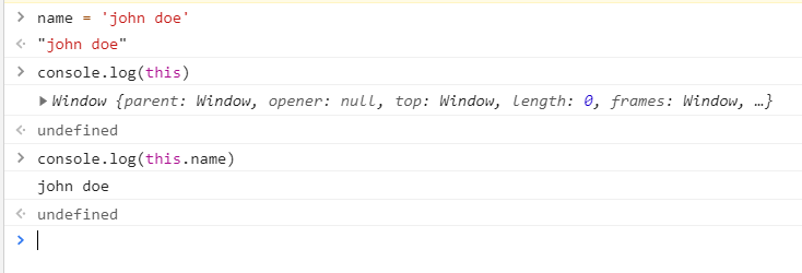 استفاده از کلمه‌ کلیدی this در خارج از یک function