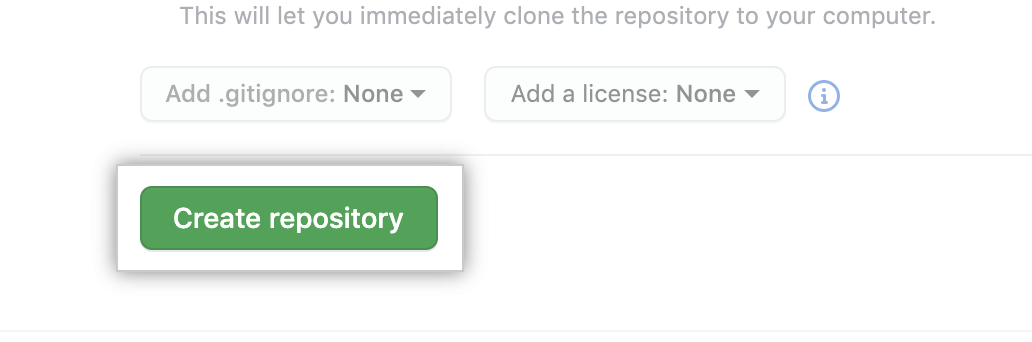 بر روی دکمه‌ی create repository کلیک کنید