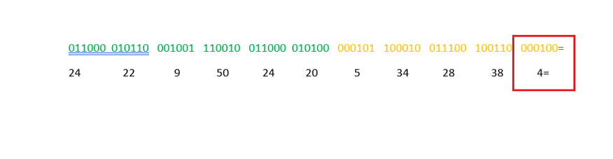 تبدیل باینری‌های ۸ بیتی به باینری‌های ۶ بیتی و به‌دست آوردن مقادیر demcimal آن‌ها