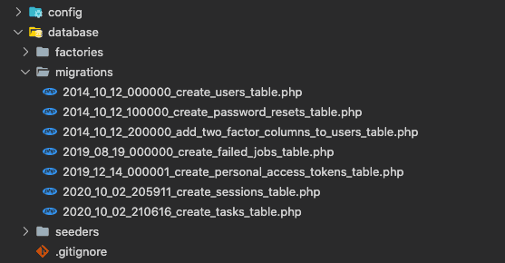 migration ایجاد شده با نام create_tasks_table