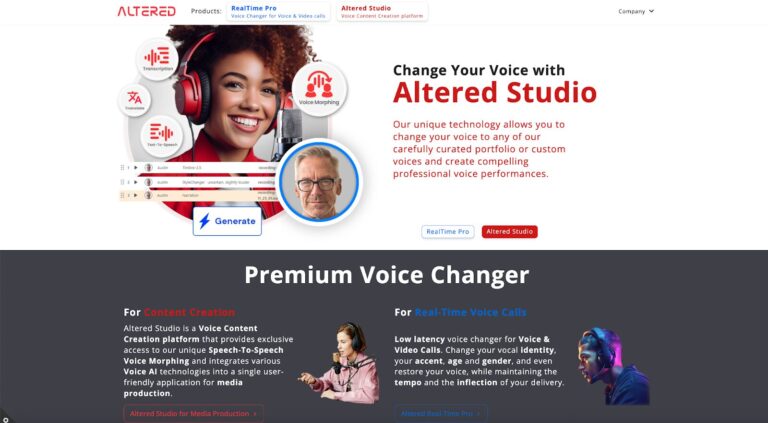 Altered website