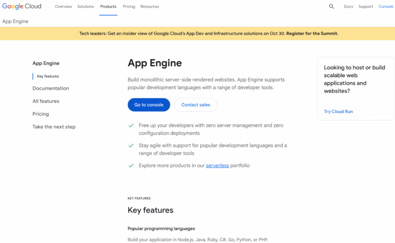 صفحه لندینگ Google App Engine