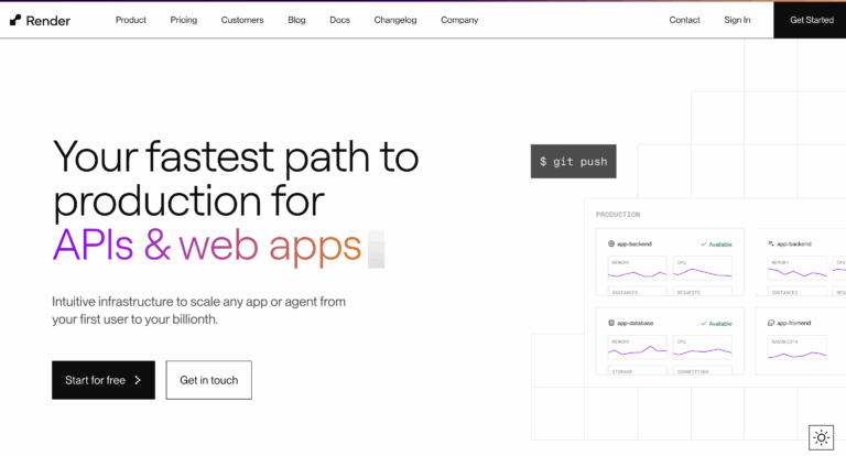 صفحه لندینگ Render